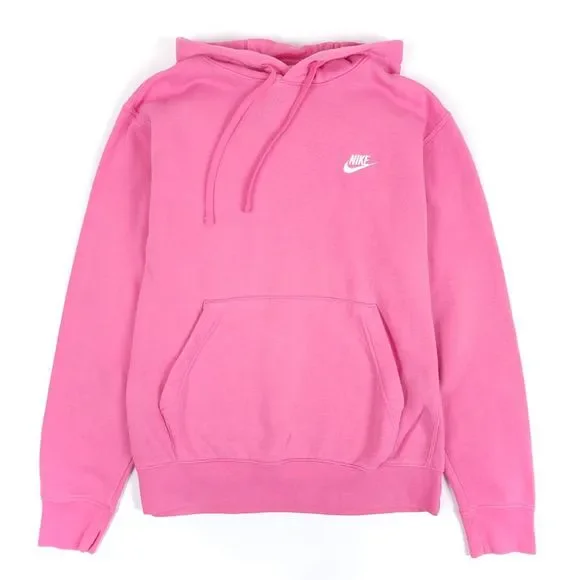 NIKE NSW Club Fleece Hoodie Pullover Sweatshirt Bubble Gum Pink Mens Medium